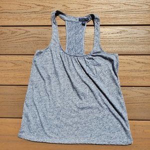 American Eagle Heather Blue Gray Tank Top Scoop Neck Shirt Basic Casual Linen XS